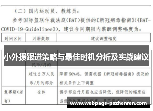小外援跟进策略与最佳时机分析及实战建议 小外援跟进策略与最佳时机分析及实战建议